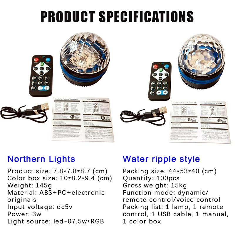1Pc Led Northern Lights Projection Lamp,Aurora Borealis Effect,Remote Control,Usb Powered,Color-Changing Light,For Bedroom Decor