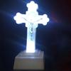 Христианский крест, церковные украшения, светодиодный подсвеченный распятие, религиозная статуэтка, настольное украшение, креативная скульптура