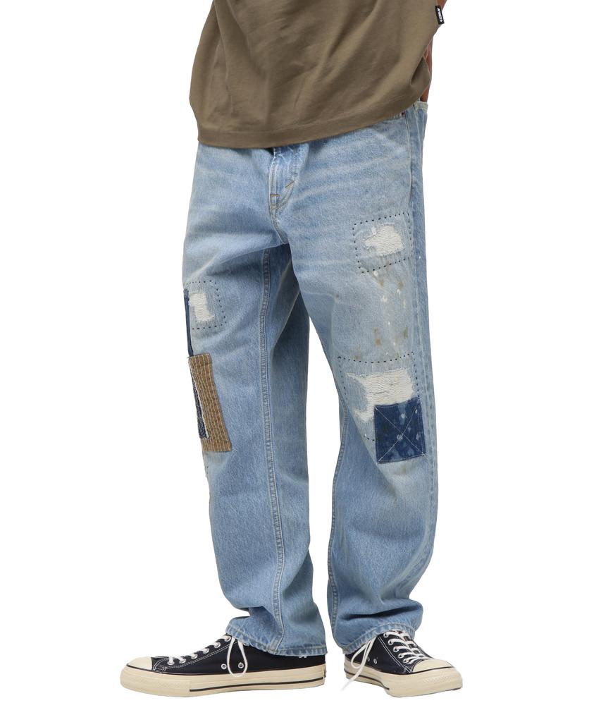 AVIREX RESTORE COLLECTION DENIM PANTS "REPAIR CUSTOM" denim pants repair custom men's M 369 wash used 783-5211004