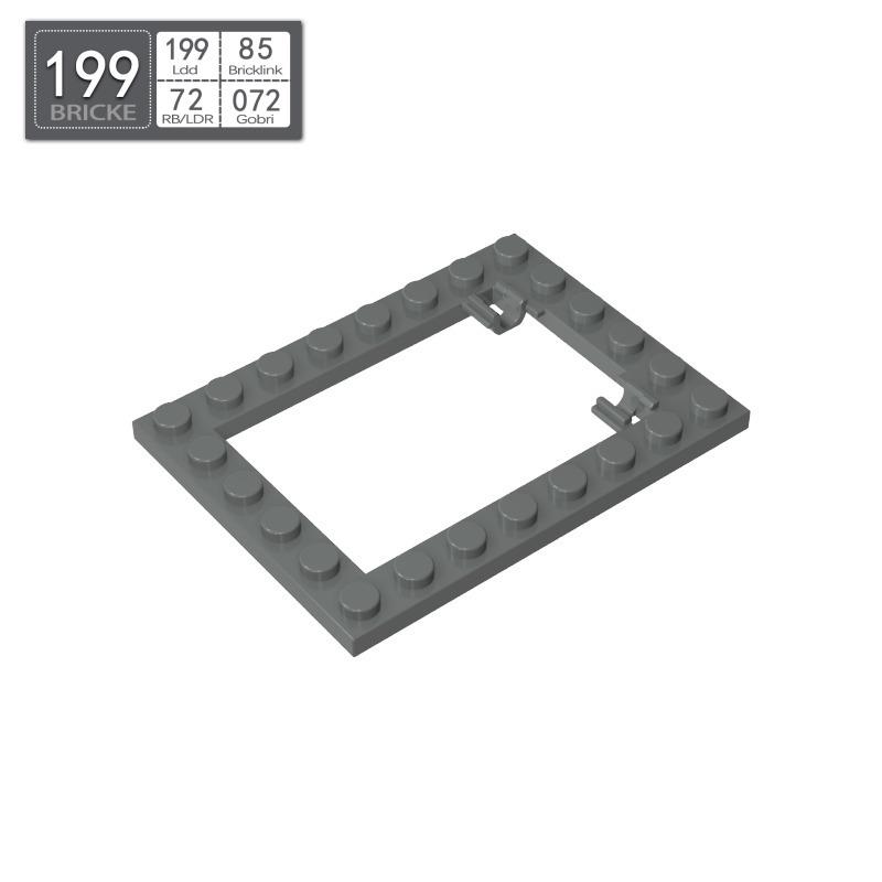 BRICKE 6x8 Hollow Trap Plate & Movable Door Building Block, Compatible with LEGO 92107 Small Particle Blocks.