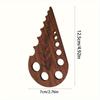 1/2pcs Kitchen Herb Peeler and Stem Remover- Strong Drainage Hole Design, Elegant Black Brown Wooden Appearance 2D Flat