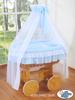 Moses Basket with Canopy Deluxe - Bell Amy Blue