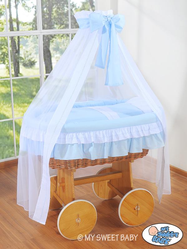 Moses Basket with Canopy Deluxe - Bell Amy Blue