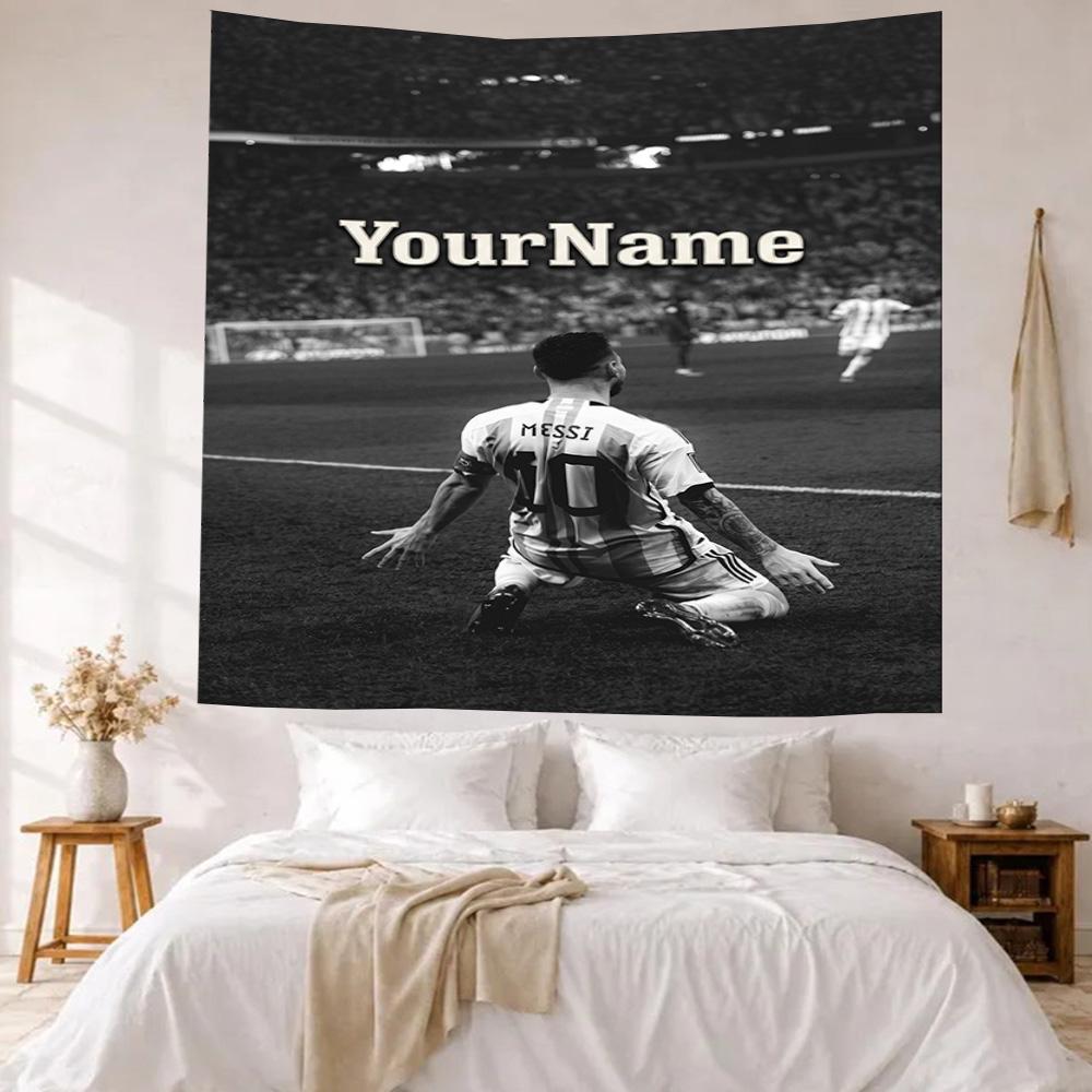 Messi Custom Your Name Wall Decor Tapestry Art For Pet Memorial Birthdaywedding Party Backdrop Family Gift