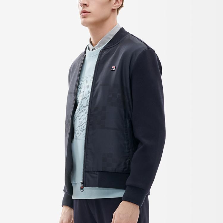 Fila Спортивное лого Повседневная вязаная куртка Мужские куртки Legendary-Blue F11M211508F-NV