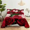 Home Bedsheets Red Rose Single Bedsheet Fashion Design Flowers Sheets Queen Size Bed Sheets Set Bed Sheets and Pillowcases