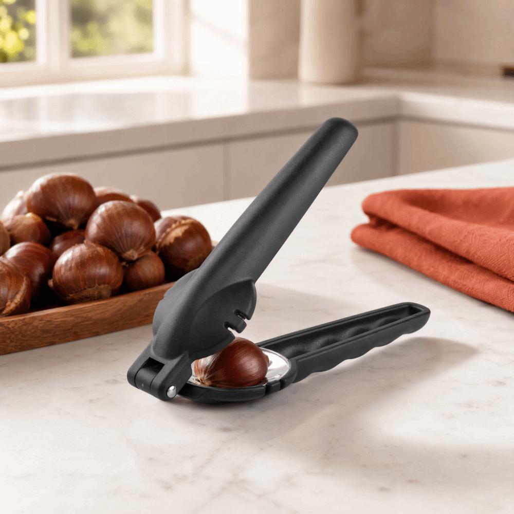 Black Nut Cracker Non-Slip Grip Chestnut Opener Tool Durable Chestnut Cutter Tool Kitchen