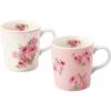 Tableware Set Floral Pattern Pair Mug 300ml Microwave Safe Polka Dot Couture Rose Made In Japan Pink Approx. LA50-13