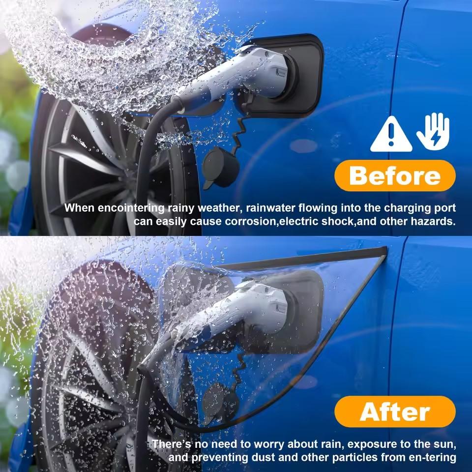 Electric Vehicle Charger Port Rainproof Dustproof Cover Outdoor Protection Covers for Tesla Model 3 Y Sedan SUV Car Accessories