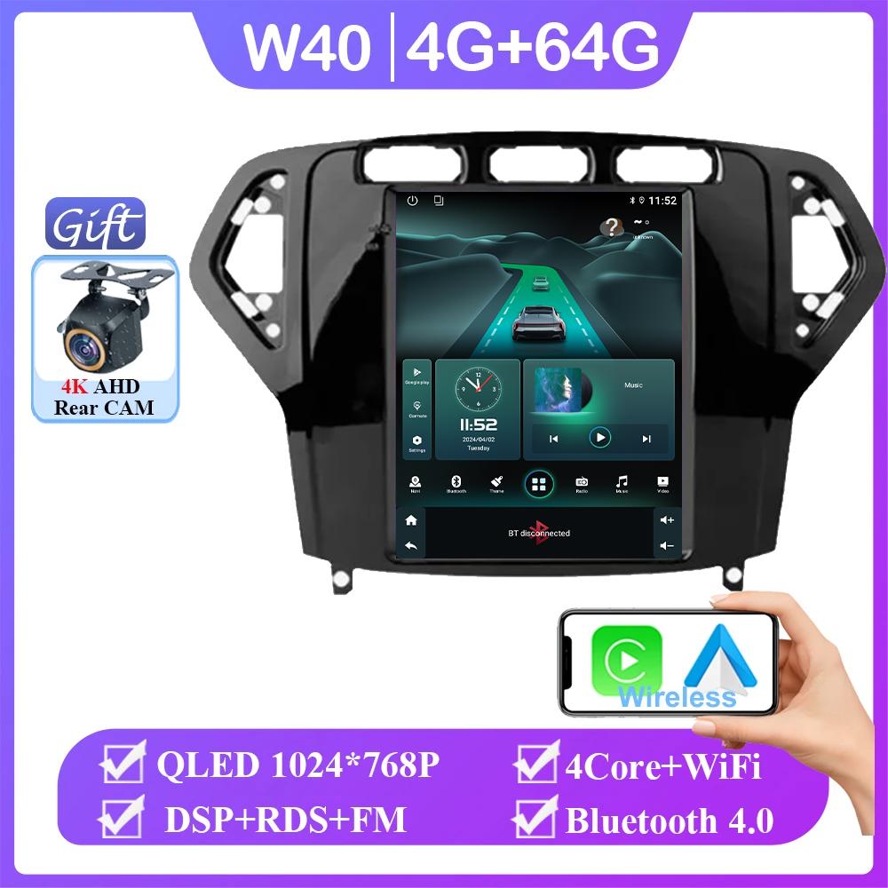 Carplay Вертикальная Модель Беспроводной Android Auto Для Ford Mondeo 2007-2010 Автомагнитола 9,7 дюймов Радио 8 ядер FM AM Мультимедиа