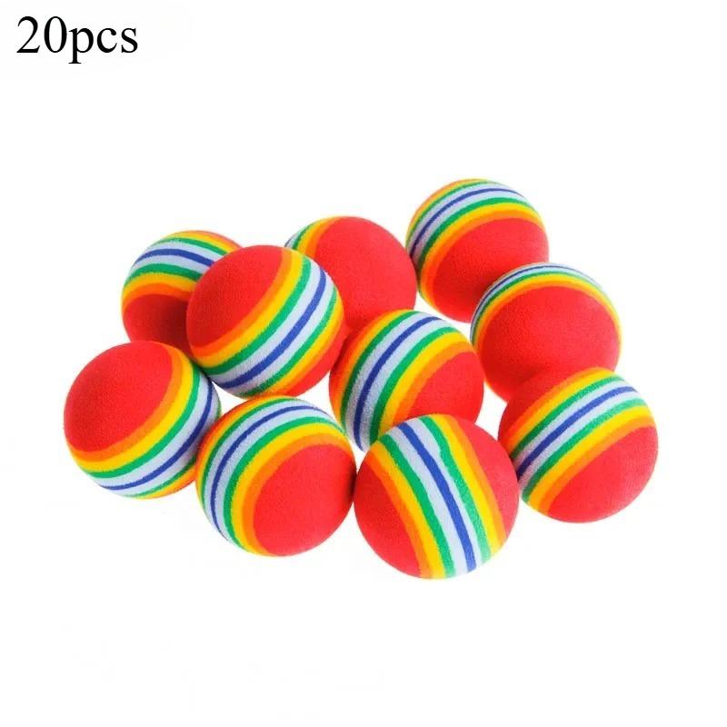 10/20pcs EVA Rainbow Cat Toys Ball Interactive Cat Dog Toy Play Chewing Rattle Scratch Ball Training Balls Pet Toys Cat Supplies