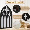 3Pcs Gothic Decorative Mirrors Arched Wall Mirrors Vintage Cathedral Window Mirrors Indoor Accent Wood Framed Mirrors Home Décor