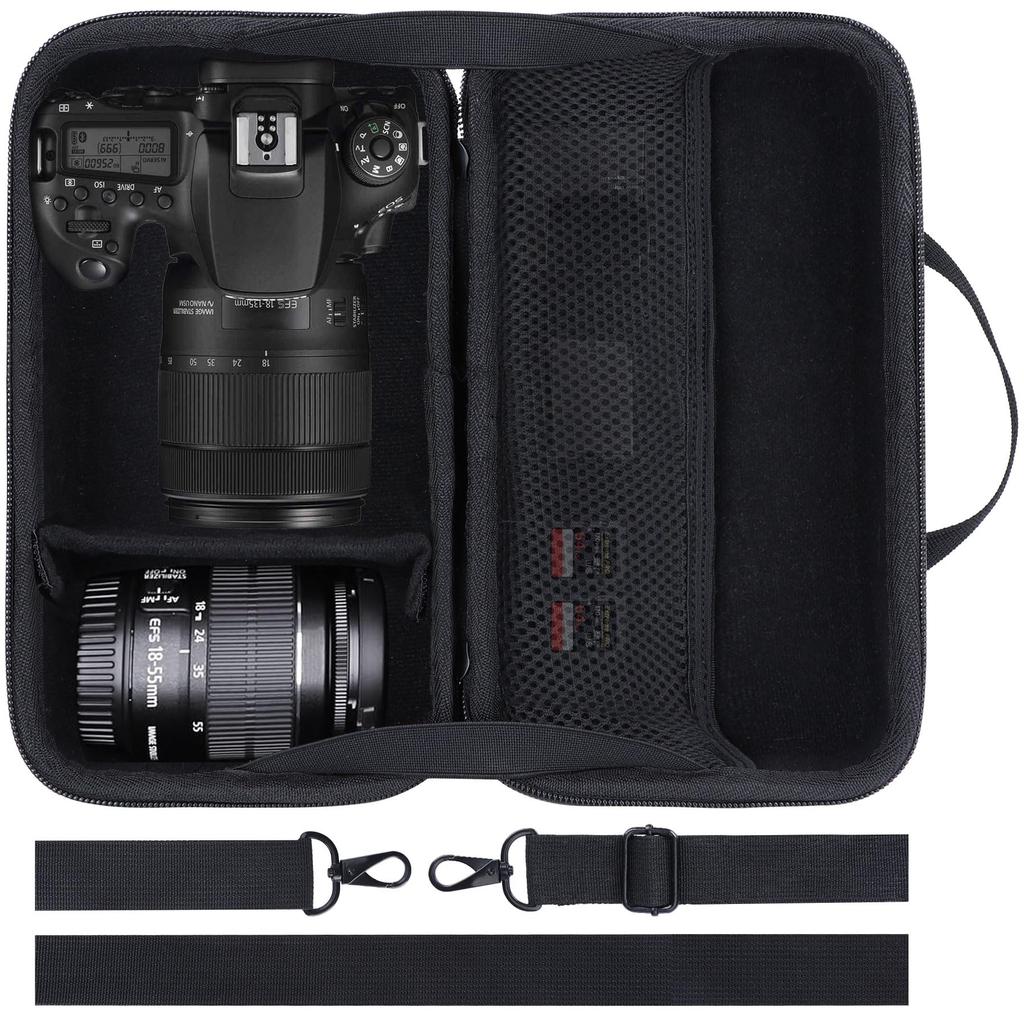 Lebakort Storage Case Compatible with Canon EOS 5D Mark R6 Mark Kiss and Kiss X9i Digital SLR Camera Body and Lens Kit 90D, IV, II, R5, R50, R7, R8,