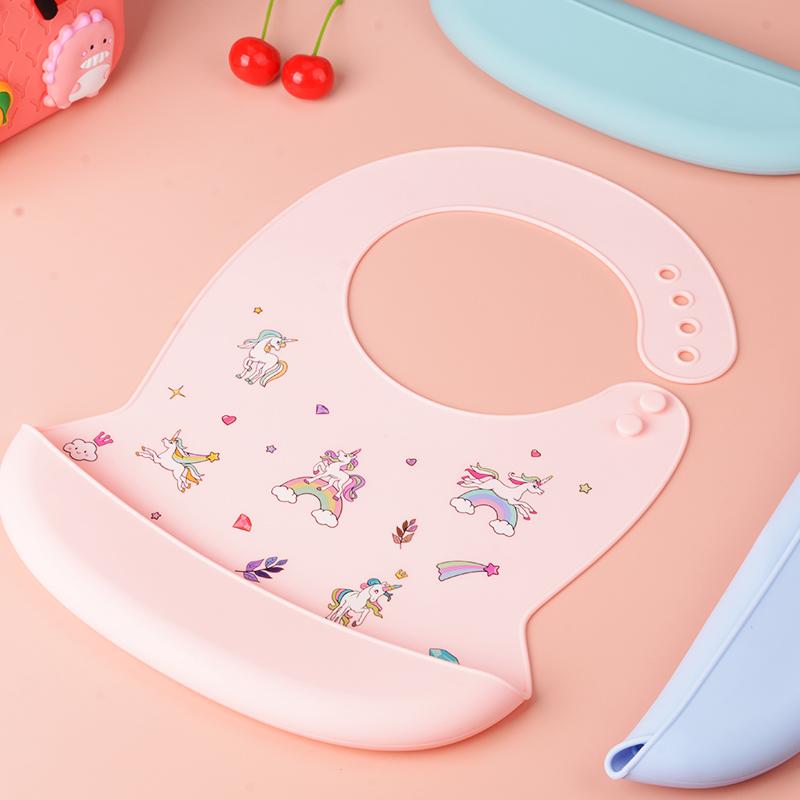 LOFCA 1pc Silicone Bibs For Kids Newborn Baby Bibs Waterproof Silicone Feeding Baby For Toddler Breakfast Feedings Adjustable