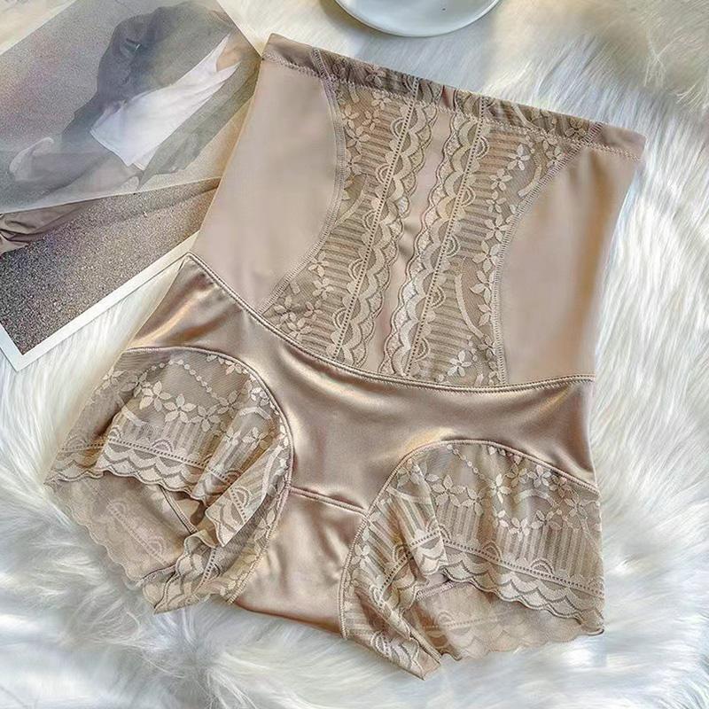 Женские корректирующие трусики больших размеров с высокой талией, кружевные бесшовные трусы с высокой талией, трусы, трусики