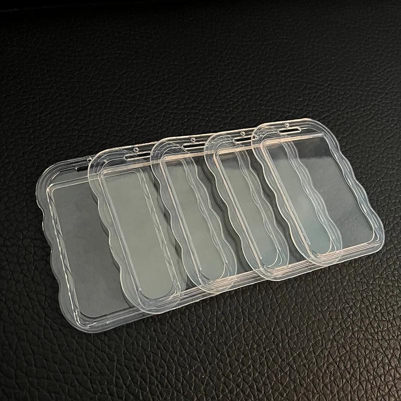 Students Cards Protecting Cover Clear Soft Silicone Wave ID Bus Access Card Holder Transparent Staff Working Credit Card Hloder