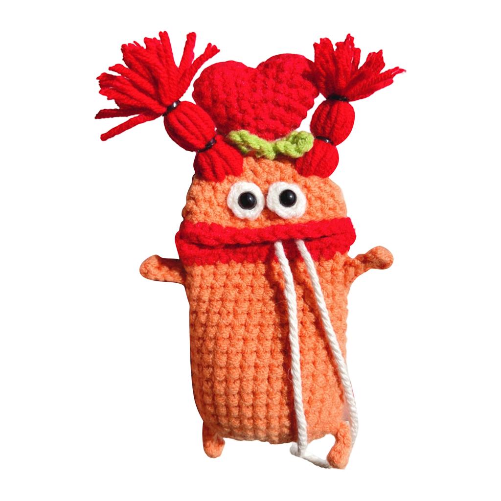 Кошелек-брелок для ключей в виде губ-сосиски, милый мультяшный дизайн, ручная вязка, чехол для ключей от машины.