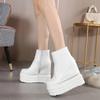 Fashion 14 CM High Heels Ankle Boots For Women Platform Boots White Black Female Shoes