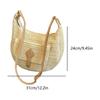Summer Beach Woven Crossbody Bag Straw Weaving Shoulder Bag 2025 Raffia Zipper Handbag Boho Rattan Hand-Woven Travel Satchel Bag