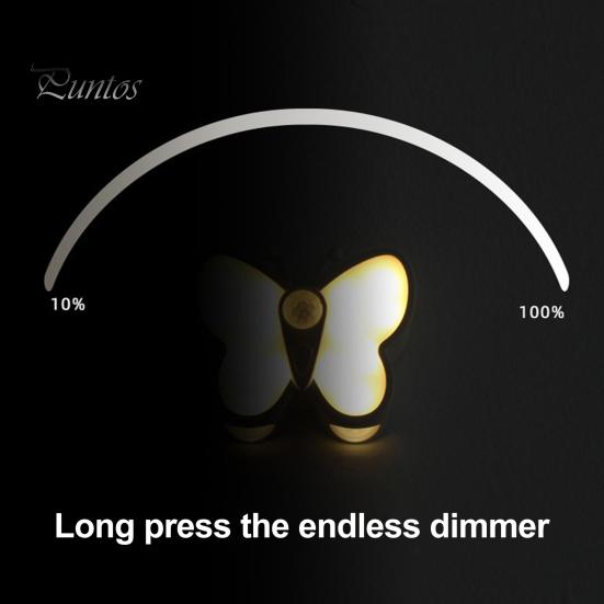 Светодиодный ночник-бабочка с регулируемой яркостью, перезаряжаемый через USB, умный датчик движения, беспроводной ночник, прикроватная лампа