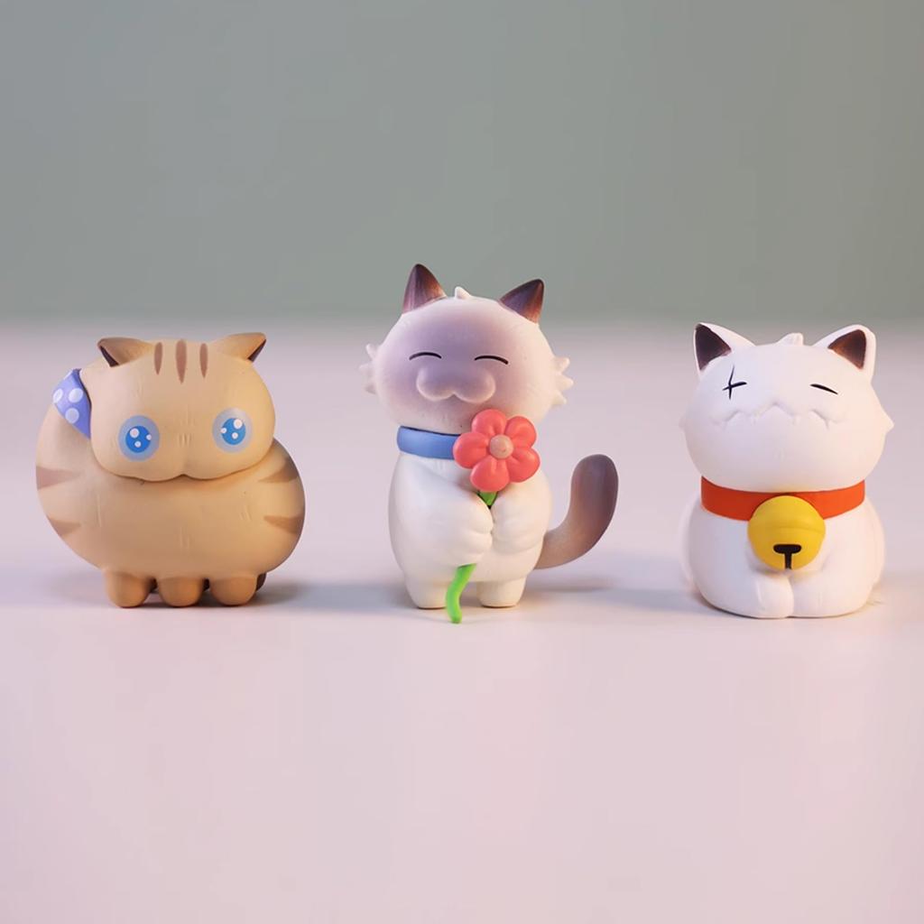 AAGWW Фигурки кошек Капсульная игрушка Гачапон Игрушка-персонаж Милый подарок Бездомный Набор из 6 штук, Игрушка, Набор, Декоративный, Фигурка, (Бродячий кот)