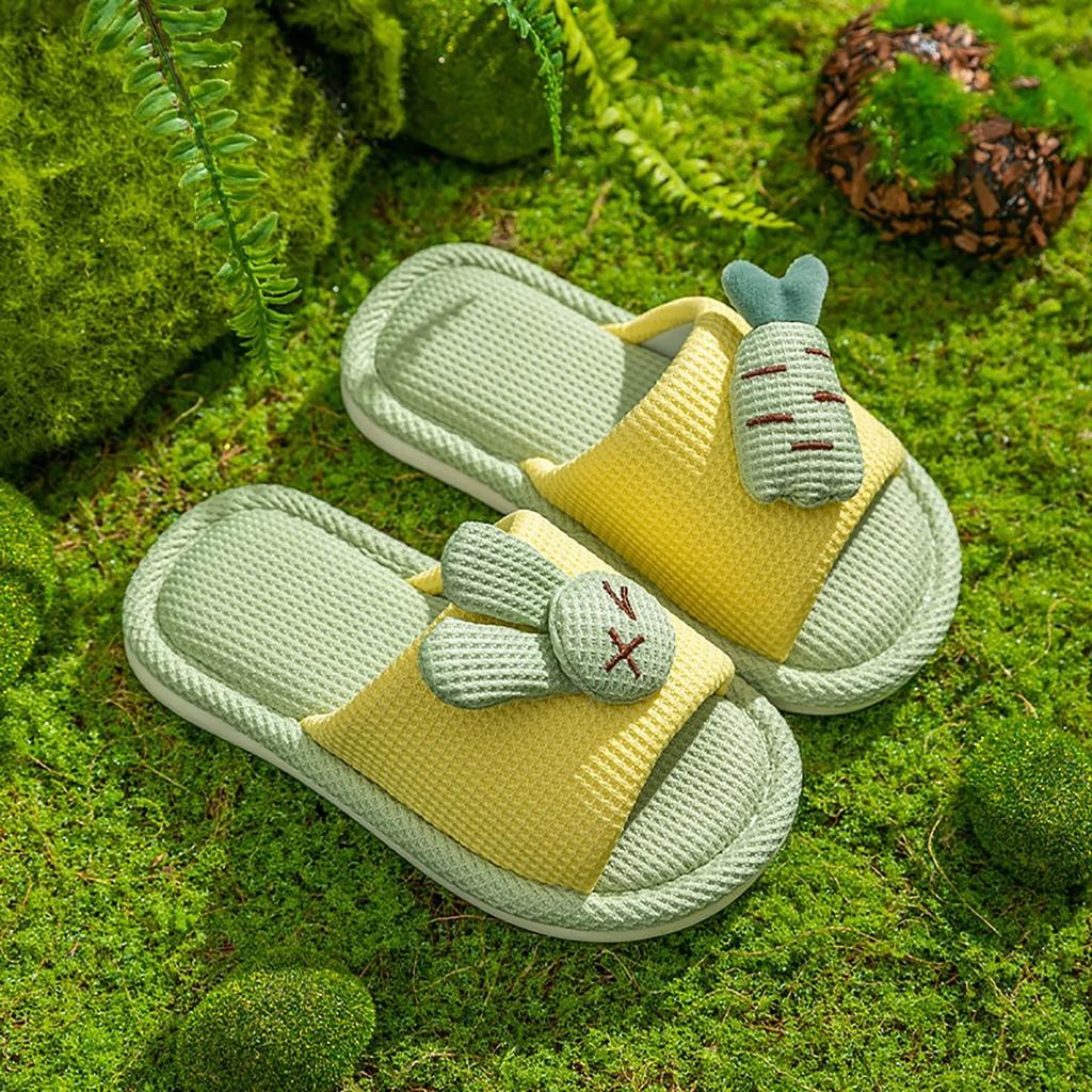 Children's Summer Home Silent Carrot Cartoon Cotton And Hemp Slippers