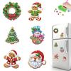 6Pcs Acrylic Christmas Elements Fridge Stickers Diamond Art Magnets Decals Diamond Painting Fridge Magnet for Car Mailbox Decor