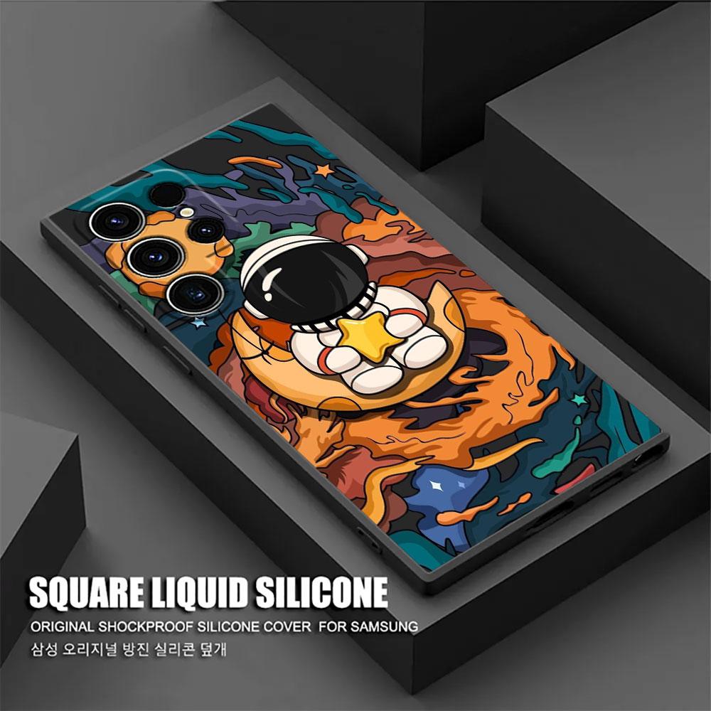 Retro Astronaut Rocket Phone Case For Samsung Galaxy S26 Ultra Cases S25 FE S24 S23 S21 Ultra S20 S24 FE S22 S26 Plus 5G Cover
