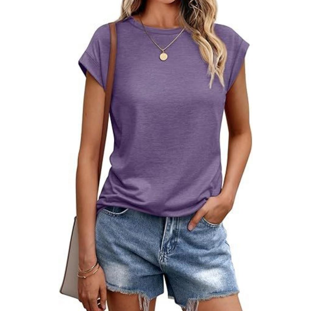 Женская летняя повседневная базовая футболка с круглым вырезом, однотонные топы, хлопковые повседневные женские топы с короткими рукавами, топы, спортивная рубашка