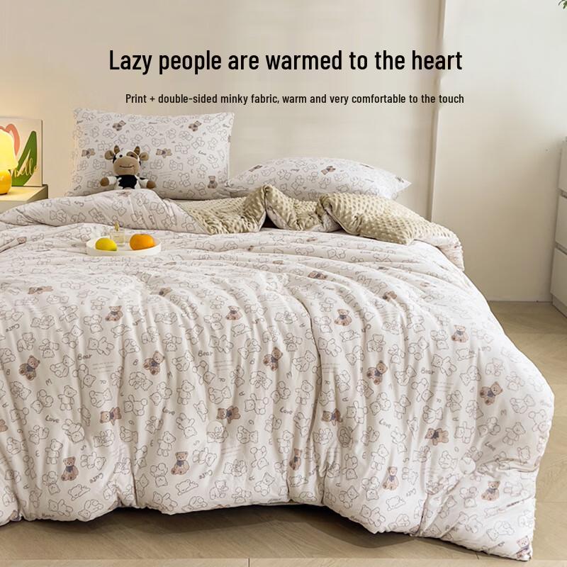 Muji Plush Dot Velvet Winter Quilt Collection