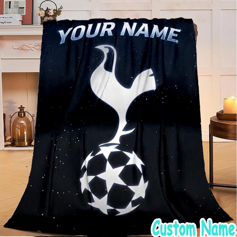 Custom Name Tottenham Hotspur Stadium Flannel Blanket Seasonal Universal Blanket For Indoor/outdoor, Perfect For Bedroom Sofa birthday gifts
