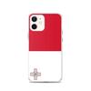 Coque Pour iPhone - Drapeau De Malte - iPhone 12 - Silicone Souple - Design Fin Et Léger - Rouge Et Blanc
