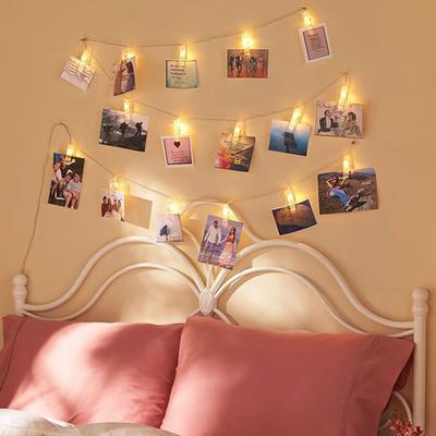 Светодиодная гирлянда для фотоклипс, 1 м/3 м/6 м, питание от батареек типа АА, для подвешивания фотокарточек, украшения стены в спальне