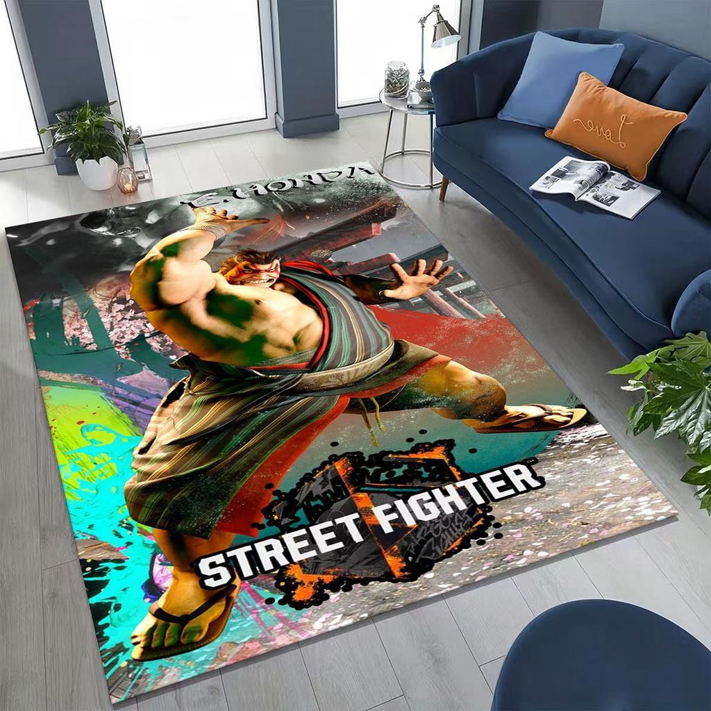 Ретро Коврик с персонажами игры Street Fighter 6, мультяшный коврик с Чун-Ли для спальни, гостиной, дивана, домашний коврик для входной двери, декор, нескользящий коврик для пола
