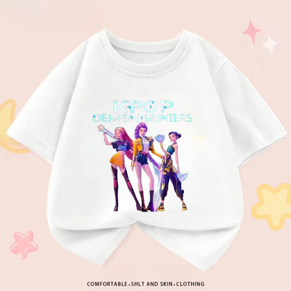 Kpop Охотники на демонов Детская одежда Футболки Летние Новая мода Популярные Топы с коротким рукавом Футболка Детская одежда Повседневные футболки
