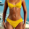 2024 Stylish Underwire Solid Color Nylon Bikini - European & American Sexy Two-Piece Swimsuit