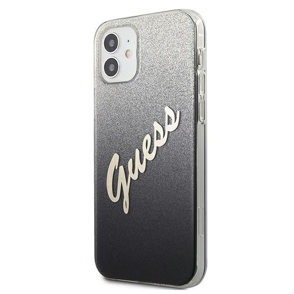 Guess Guhcp12Spcuglsbk Iphone 12 Mini5,4 Czarny/Black Hardcase Glitter Gradient Script