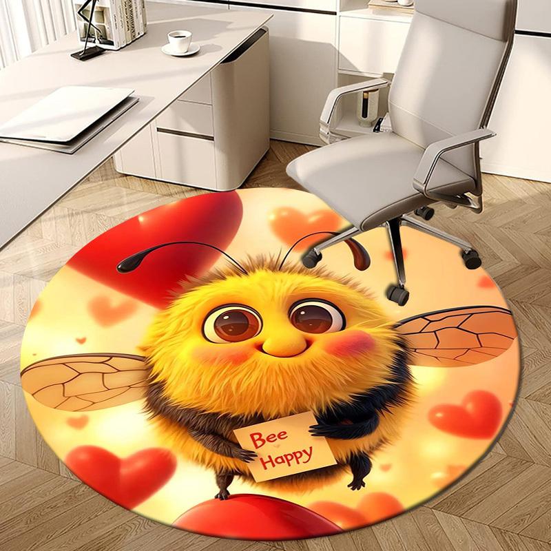 1pc Office Carpet Chair Mats Bee Happy Perfect for Decorating Office Chairs, Living Rooms, Or Bedrooms