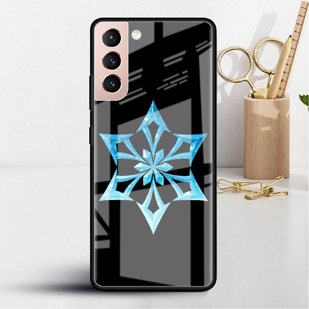 Стеклянный чехол Genshin Impact для Samsung Galaxy S22 S20 FE S21 Plus Чехол для телефона S10 5G S9 Note 20 Ultra 10 Lite