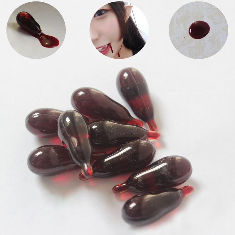 5Pcs Fake Drugs Halloween Party Supplies Fake Blood Capsules Mouth Women Liquid Makeup Blood Capsules