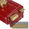 Deadbolt Iron Anti-theft Door Lock Key Included Single Cylinder Security Door Lock Durable Retro Style Retro Red Lock Indoor Use