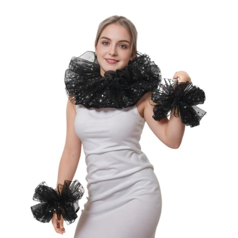 С перчатками воротник с оборками винтажный стиль съемный воротник модный фальшивый воротник шаль