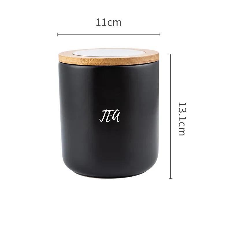 Nordic Home Kitchen Storage Can Simple Coffee Bean Storage Can Wholesale Ceramic Herb Can With Wooden Cover Avoid Light And Vlag Tea Can YLE587