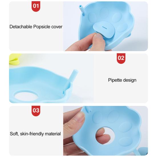 4-упаковка силиконовых держателей для мороженого, герметичные рожки, подставки для мороженого с отверстиями для соломинок, ловушка для липкого мороженого без содержания бисфенола А для растаявших лакомств
