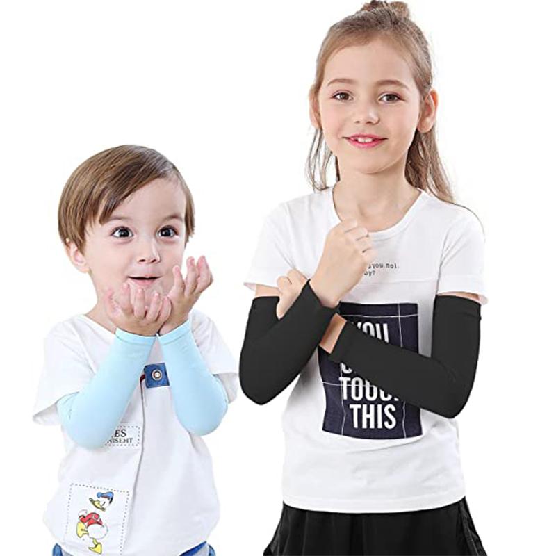 Защитные от солнца рукава для детей 4-12 лет, летние спортивные, охлаждающие, длинные, для девочек и мальчиков, эластичные, ледяные, для велоспорта, пляжные