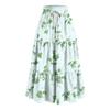 Women's Ruffled Spring Casual Long Skirt Plain Color Skirt Retro Pleated Skirt