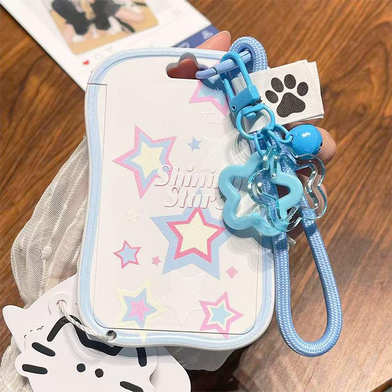 New New Student School Card Protective Cover With Star Pendant Keychain Photo Card Display Backpack Small Pendant ID Card Holder
