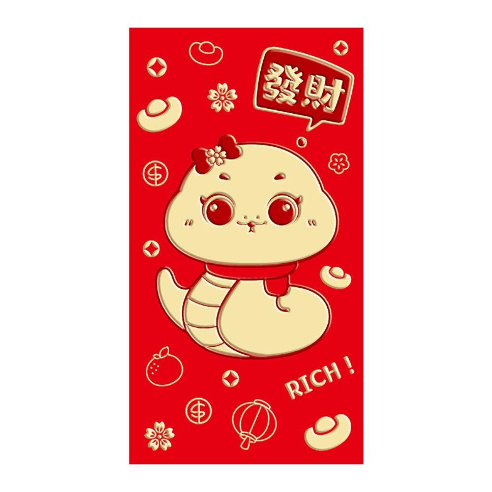 6PCS Blessing 2025 New Year Red Envelope Best Wishes Lucky Money Pockets Party Gifts