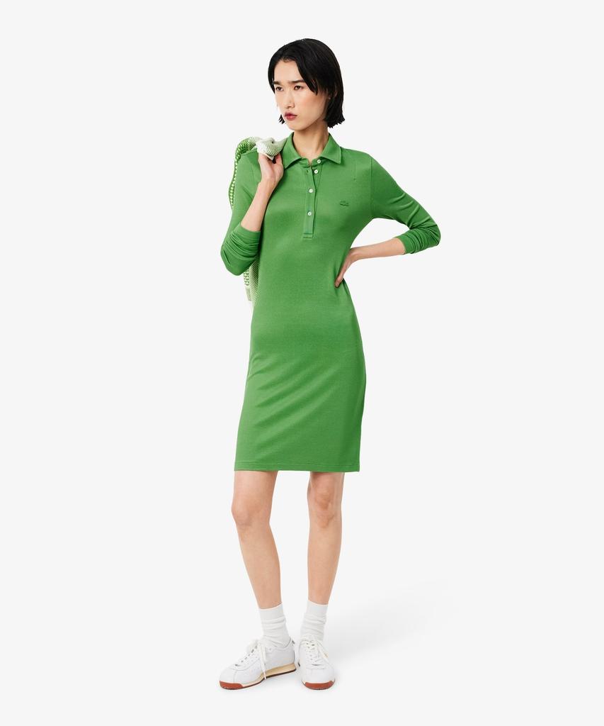 LACOSTE Женское блестящее платье-поло с длинным рукавом Ef9901-56G Npa