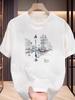 Мужская хлопковая футболка с принтом летней уличной сцены Парижа, бестселлер для повседневной летней носки, с круглым вырезом и коротким рукавом